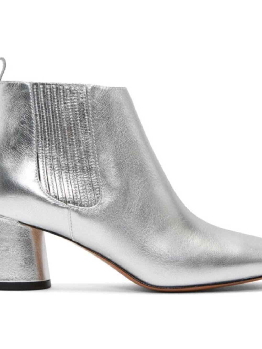Marc Jacobs Rocket Silver Metallic Leather Chelsea Boots
